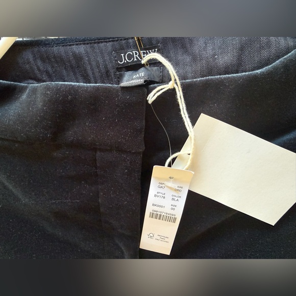 Jcrew COLLECTION NWT kate velvet Black pants size 00 CUTE - Picture 5 of 8